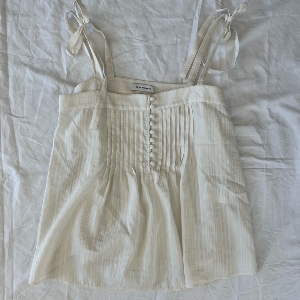 Club Monaco Off-White Button Tank Size S